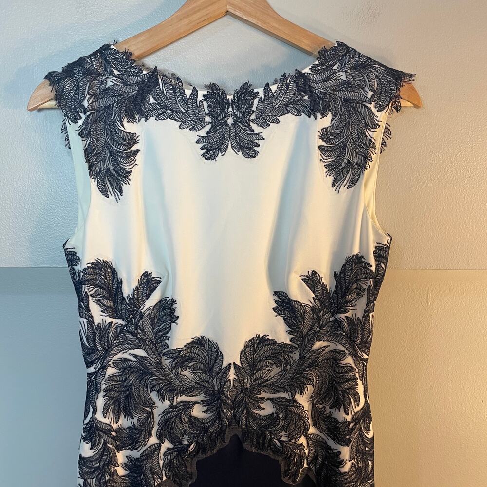 Tadashi Shoji Falcon Gown SZ 2 Long Formal Navy Dress Lace Accents MSRP $518 - Picture 15 of 15